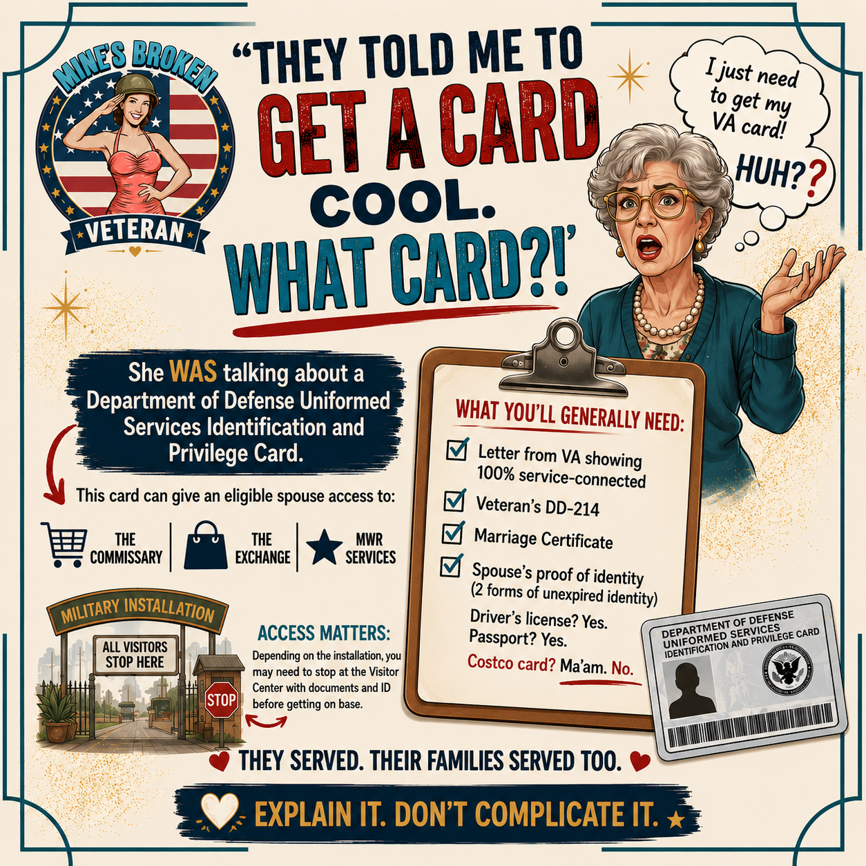 “They told me to get a card.” Cool. What card?!